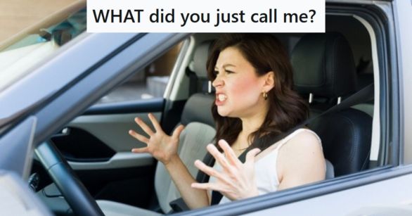 Woman with road rage