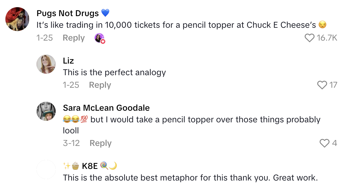 Screenshot 2025 07 02 at 11.01.48 AM A Teacher Wasnt Impressed With The Hilariously Bad Gift Options She Was Offered On Her 10 Year Work Anniversary.   You could get one one lid for your YETI.