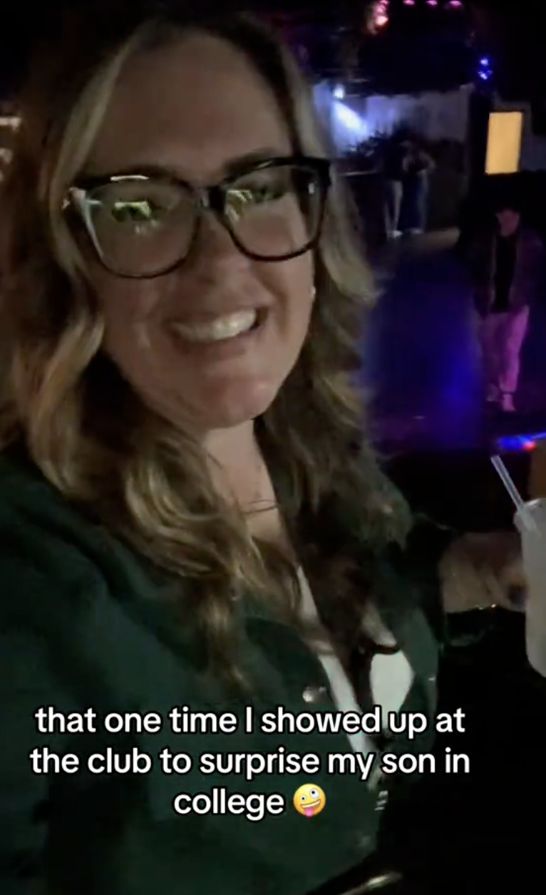 woman with her son at a bar