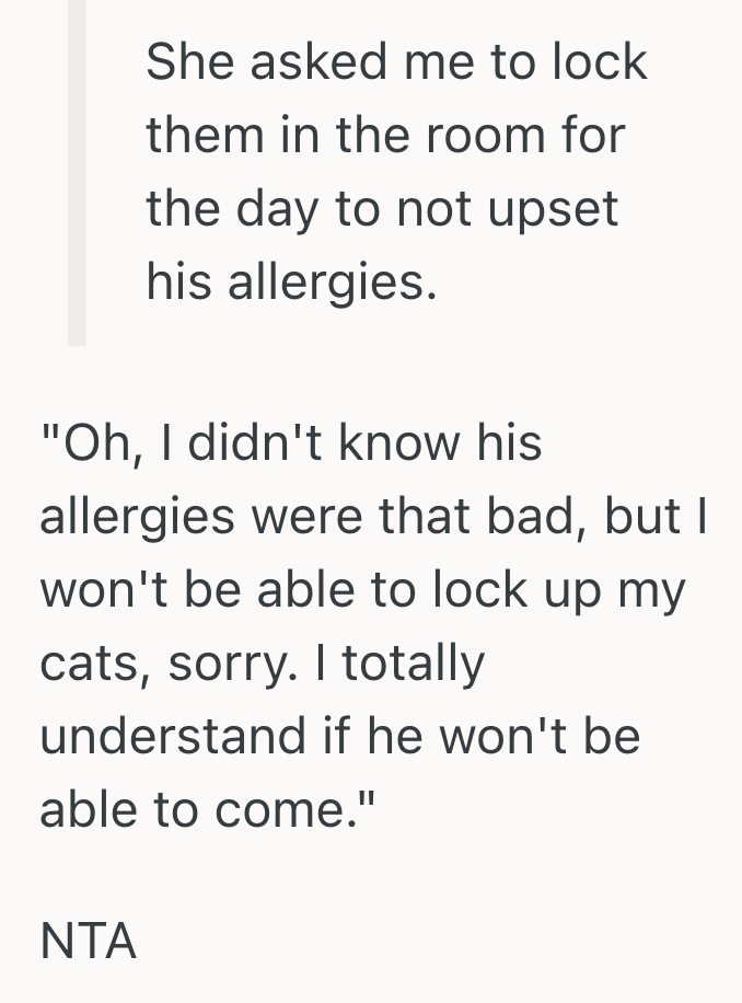 Screenshot 2025 07 04 at 5.51.22 PM Her Best Friends Boyfriend Demanded She Lock Up Her Cats To Appease His Allergies, So She Decided She Valued Her Cat More Than His Opinion