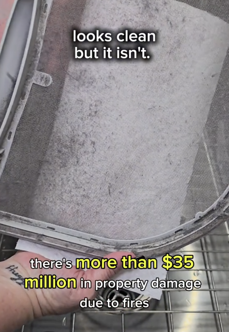 a dryer filled with lint