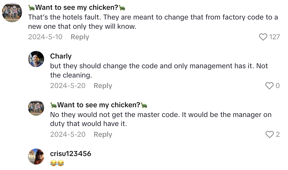 Screenshot 2025 07 06 at 6.53.11%E2%80%AFPM A Traveler Said People Shouldnt Trust Hotel Safes.   If anybody comes in and hits the lock button twice.