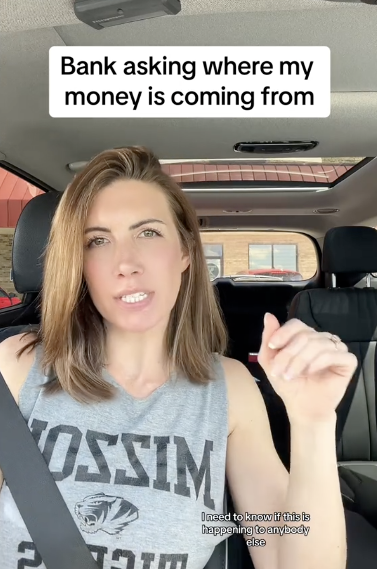 woman talking about banking