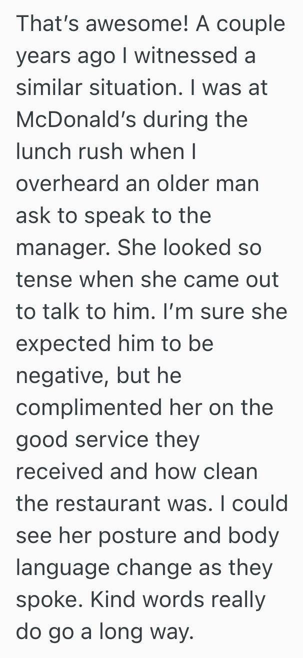 Screenshot 2025 07 09 at 11.02.12 AM Grateful Customer Complimented A Fast Food Manager After A Great Meal, So The Typically Mistreated Staff Were Left Smiling In Disbelief