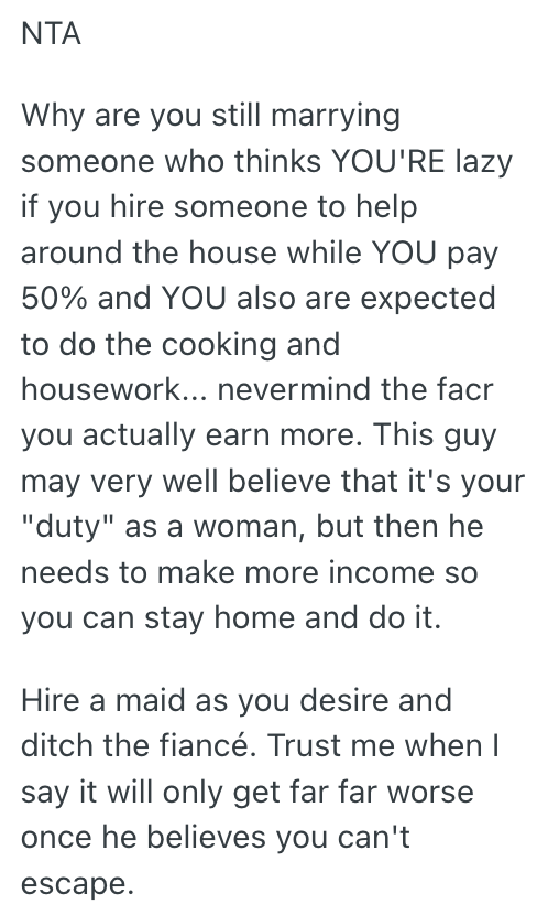 Screenshot 2025 07 11 at 10.48.35 She Suggested Hiring A Maid Due To Burnout, But Her Fiancé Thinks Its Unnecessary