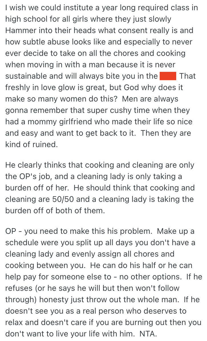 Screenshot 2025 07 11 at 10.50.08 She Suggested Hiring A Maid Due To Burnout, But Her Fiancé Thinks Its Unnecessary