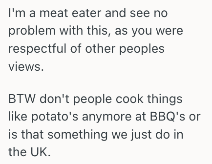 Screenshot 2025 07 11 at 11.25.38 She She Brought Her Own Vegan Food To Her Uncles BBQ Because She Didnt Expect Him To Cater To Her Dietary Choices, And Now Hes Offended That His Food Wasnt Enough