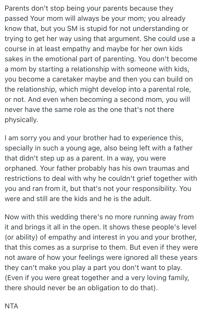 Screenshot 2025 07 11 at 14.22.56 Shes Grieving Her Mom But Her Dad Has Moved On, And Now Hes Insisting She Be A Bridesmaid In His Wedding