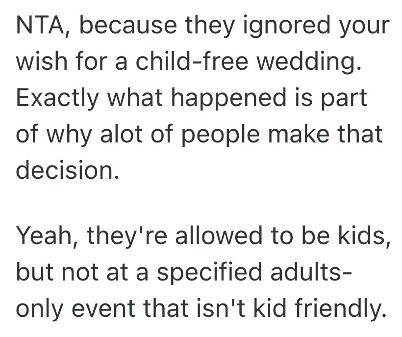 Screenshot 2025 07 13 at 5.45.25 AM His Sister Thought She Could Bring Her Kids To A Childfree Wedding, But Got A Rude Awakening Once She Started Acting Up