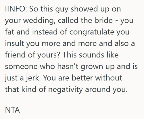 Screenshot 2025 07 14 221802 Her Annoying Friend Called Her Fat On Her Wedding Day, So She Called Him Out On His Rude Behavior