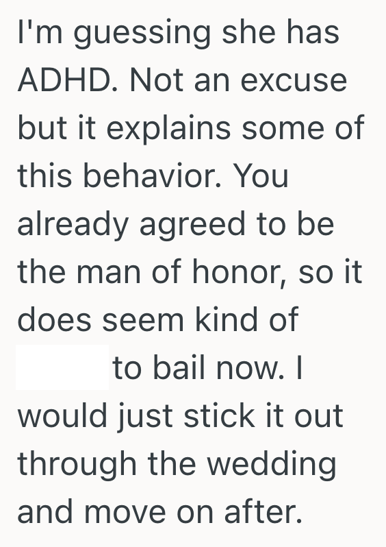 Screenshot 2025 07 15 at 11.21.25 PM His Friend Asked Him To Be Her Man Of Honor, But He Has A List Of Reasons Why He Is Thinking About Saying No