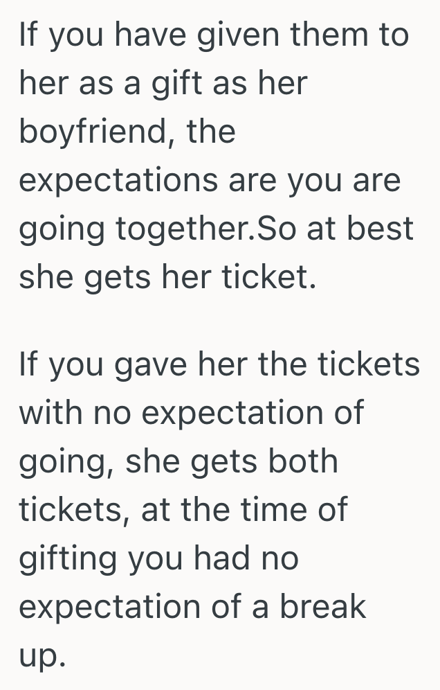 Screenshot 2025 07 15 at 6.39.38 PM He Bought Concert Tickets For His Girlfriends Birthday, But Since Theyve Broken Up She Doesnt Want Him To Go Anymore