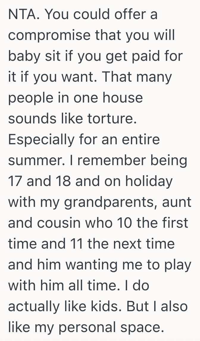 Screenshot 2025 07 15 at 6.58.06 PM Her Aunt Expects Her To Babysit, Cook And Clean All Summer, But She Doesnt Think Thats Fair