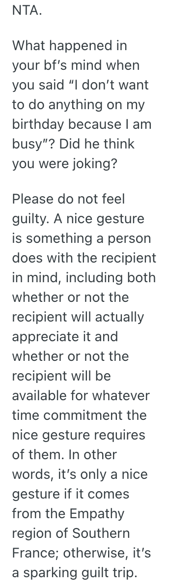Screenshot 2025 07 15 at 9.59.46 AM Her Boyfriend Made Plans For Her Birthday, But She Told Him Shes Busy That Day And It Would Be Hard To Get Away From Work