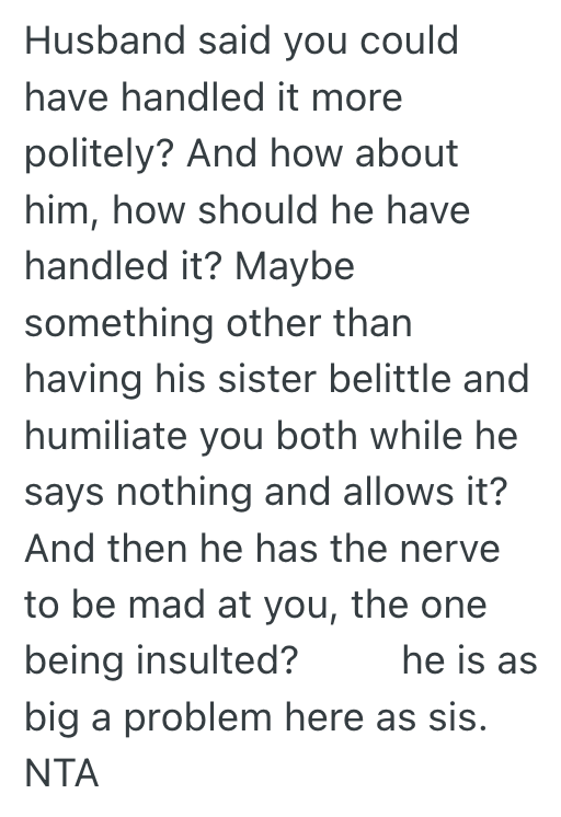 Screenshot 2025 07 16 at 11.37.41 AM She Called Out Her Sister In Law’s Condescending “Help,” But Her Husband Accused Her Of Embarrassing The Family