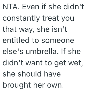 Screenshot 2025 07 18 at 2.59.08 PM College Student Refuses To Share Her Umbrella With A Frenemy On A Rainy Day, But Does That Make Her Heartless?