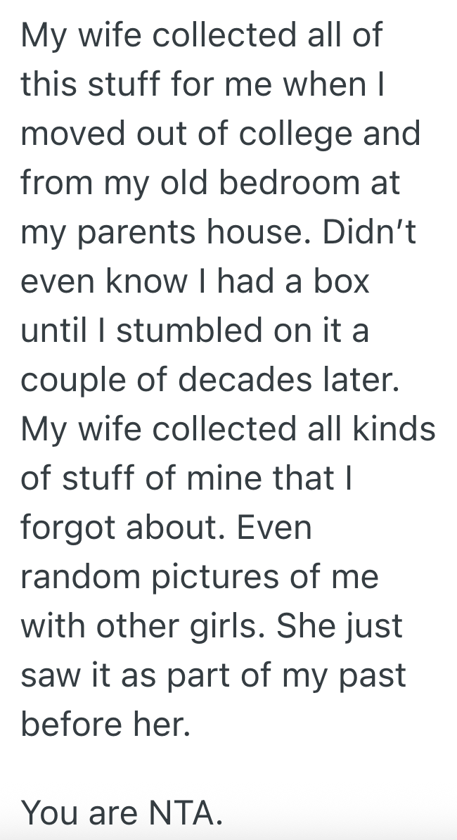 Screenshot 2025 07 20 at 11.47.11 AM Woman Keeps Pictures And Letters From Middle School And High School In A Box, But When Her Husband Decided To Look Through It, They Got Into A Fight