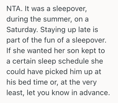 Screenshot 2025 07 20 at 6.26.14 PM Woman Let Her Son And His Friends Stay Up Late During A Sleepover, But The Mother Of One Of The Kids Called Her Irresponsible