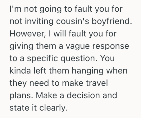 Screenshot 2025 07 21 at 10.21.42 AM Woman Was Planning Her Wedding Carefully Due To Limited Seating, But Her Cousin Isnt Going To Come Unless Her Boyfriend Is Invited