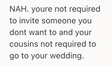 Screenshot 2025 07 21 at 10.22.16 AM Woman Was Planning Her Wedding Carefully Due To Limited Seating, But Her Cousin Isnt Going To Come Unless Her Boyfriend Is Invited