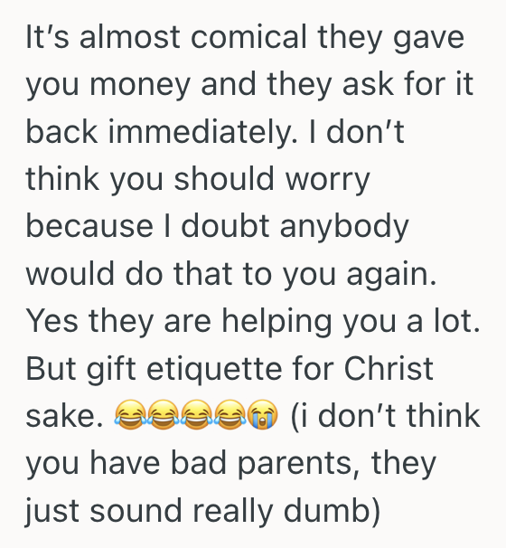 Screenshot 2025 07 21 at 12.34.54 PM Her Parents Gave Her $200 Cash For Her Birthday, But When Everybody Left The Party They Asked For $280 Back To Pay For Her Phone Bill