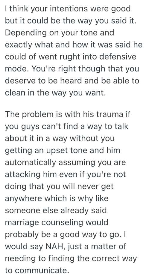 Screenshot 2025 07 21 at 15.22.05 Wife Cleans To Regulate Her Stress, But Thanks To Childhood Trauma, Every Time She Cleans, Her Husband Thinks Shes Mad At Him