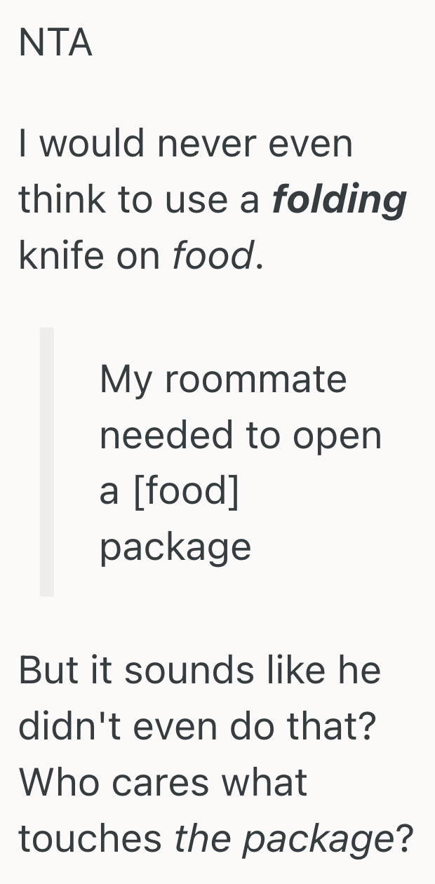 Screenshot 2025 07 21 at 6.01.25 PM His Roommate Used His Pocket Knife Without Asking, So He Had To Speak Up To Warn Him About Potential Contamination