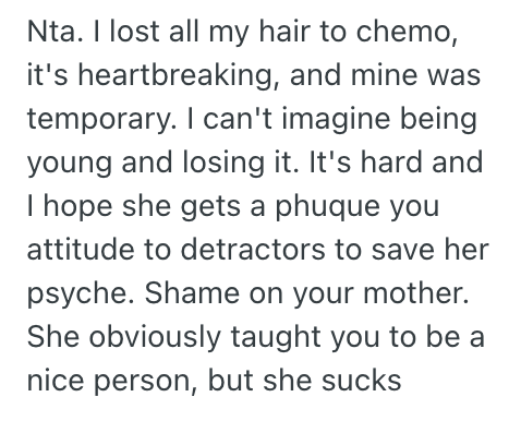 Screenshot 2025 07 24 at 4.41.11 PM Her Mother Made Some Rude Remarks About Her Granddaughter Who Has Alopecia, So This Mama Bear Kicked Her Out