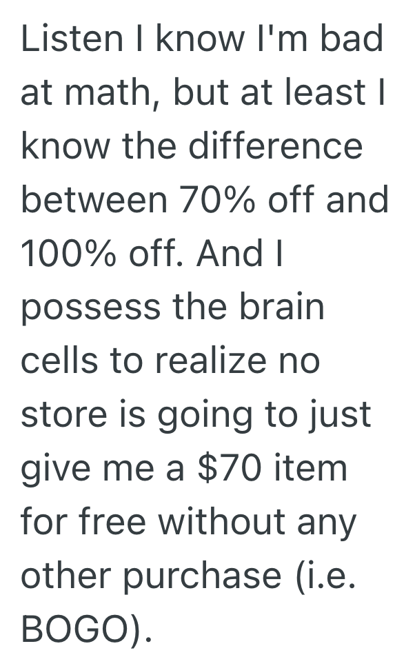Screenshot 2025 07 24 at 8.18.35 PM Customer Was Convinced That A 70% Discount On $70 Shoes Meant They Were Free, But When The Cashier Tried To Explain, The Customer Refused To Accept The Correct Math