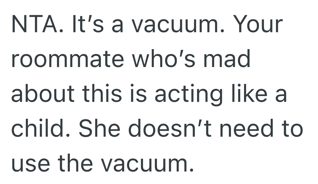 Screenshot 2025 07 29 at 1.30.44 PM Her Roommate Brings A Roomba Vacuum For Their New Apartment, So She Buys A Regular Vacuum And Now Her Roommate Is Angry
