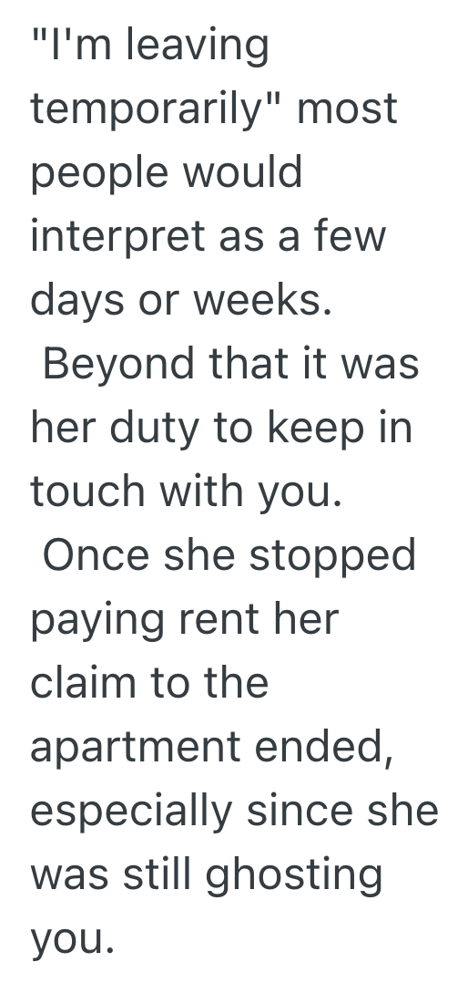 Screenshot 2025 07 29 at 11.33.23 PM Her Roommate Left For Months And Wouldnt Respond To Texts, But Then She Showed Up Claiming She Never Moved Out