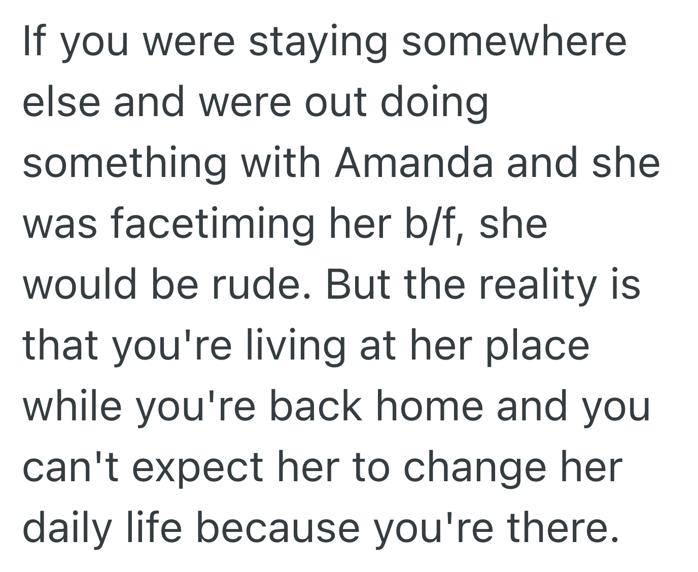 Screenshot 2025 07 29 at 12.37.04 PM Her Friend Is Facetiming Her New Boyfriend Five Times A Day, And She Think Its Rude To Be On The Phone So Much While Shes Visiting