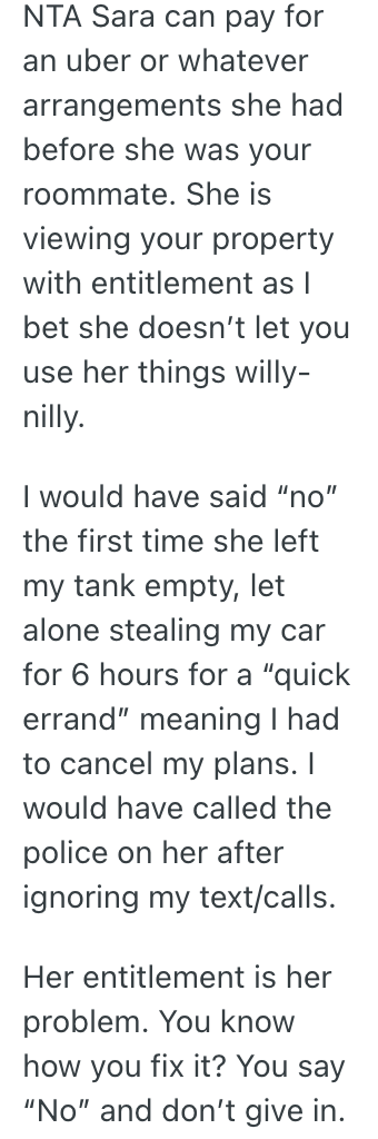 Screenshot 2025 07 29 at 8.18.38 AM Her Roommate Kept Taking Advantage Of Her Car Borrowing Privileges, So She Wont Let Her Use It Anymore