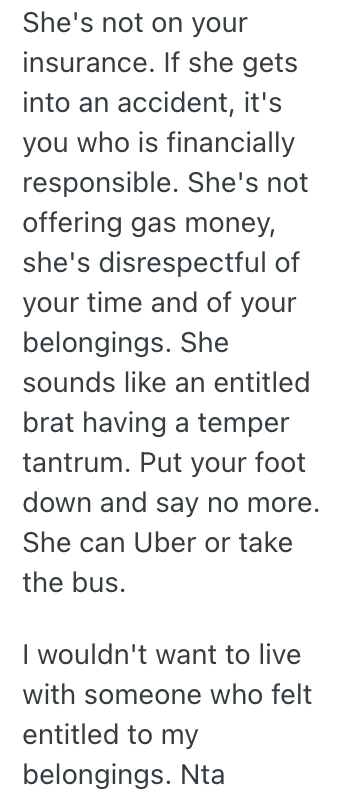 Screenshot 2025 07 29 at 8.19.05 AM Her Roommate Kept Taking Advantage Of Her Car Borrowing Privileges, So She Wont Let Her Use It Anymore