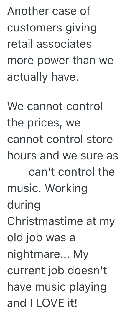 Screenshot 2025 07 30 at 3.05.38 PM Customer Threatened To Shop Somewhere Else Over The Annoying Store Playlist, So The Employee Pointed Out That He Was The One Trapped There All Day