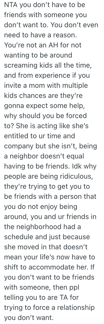 Screenshot 2025 07 31 at 7.39.58 AM Her New Neighbor With Four Kids Wants to Be Involved in Group Activities, But She Doesnt Want To Spend Any Time With Her