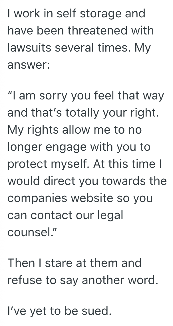 Screenshot 2025 07 31 at 7.49.16 PM Entitled Customer Threatened To Sue Over A Return Policy She Didnt Like, So The Manager Gave Her A Refund Just To Make Her Leave Faster