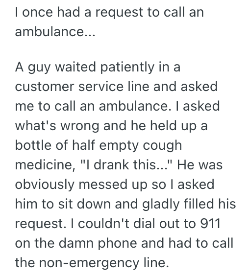 Screenshot 2025 07 31 at 7.52.48 PM A Strange Customer Walked Into A Pharmacy And Asked To Use The Phone, So This Employee Got Wrapped Up In A Weird Situation