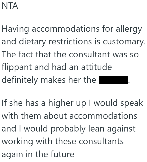 Screenshot 2 68e40e Event Administrator Asked A Consultant For Vegetarian Options, But Her Response Left Her Wondering Why She Bothered