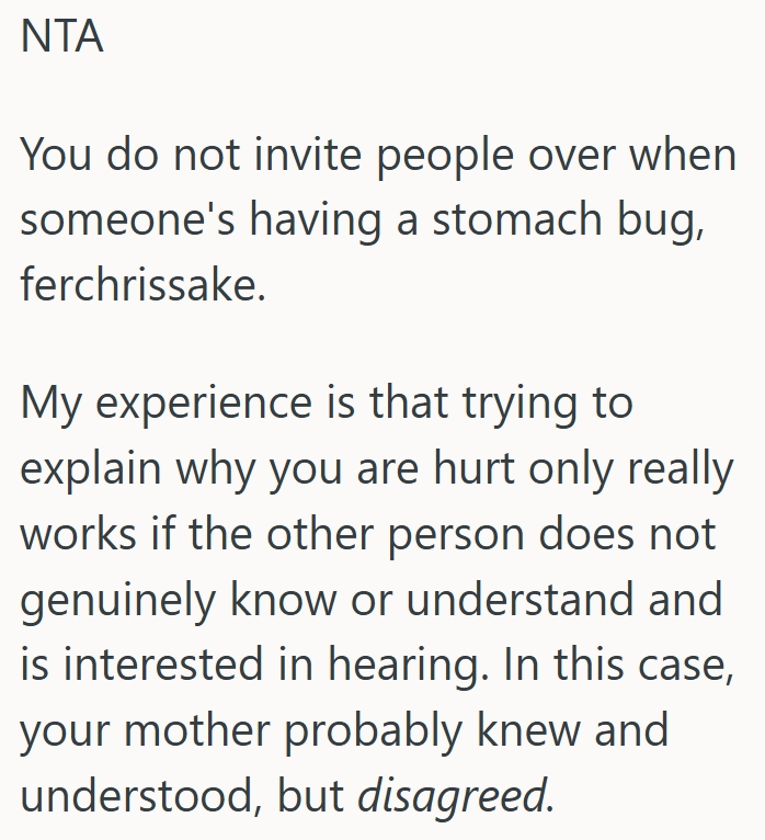 Screenshot 3 5d048a Her Family Gatherings Keep Ending In A Lot Of Sickness, So Shes Thinking Of Calling It Quits
