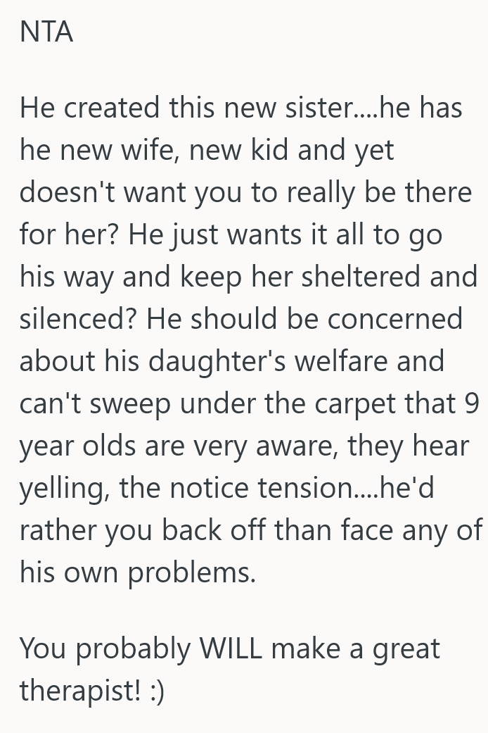 Screenshot 4 027775 She Wanted To Help Out Her Younger Sister, And Suggested Maybe Going To Therapy, But Dad Is Not Ok With Any of It