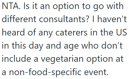 Screenshot 6 30507d Event Administrator Asked A Consultant For Vegetarian Options, But Her Response Left Her Wondering Why She Bothered