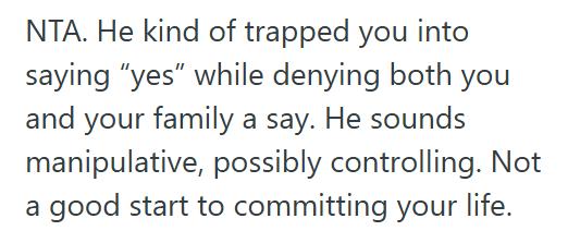 Second Thoughts 2 He Proposed In Front Of His Family Without Telling Hers, And Now She’s Wondering If She Was Pressured Into Saying Yes