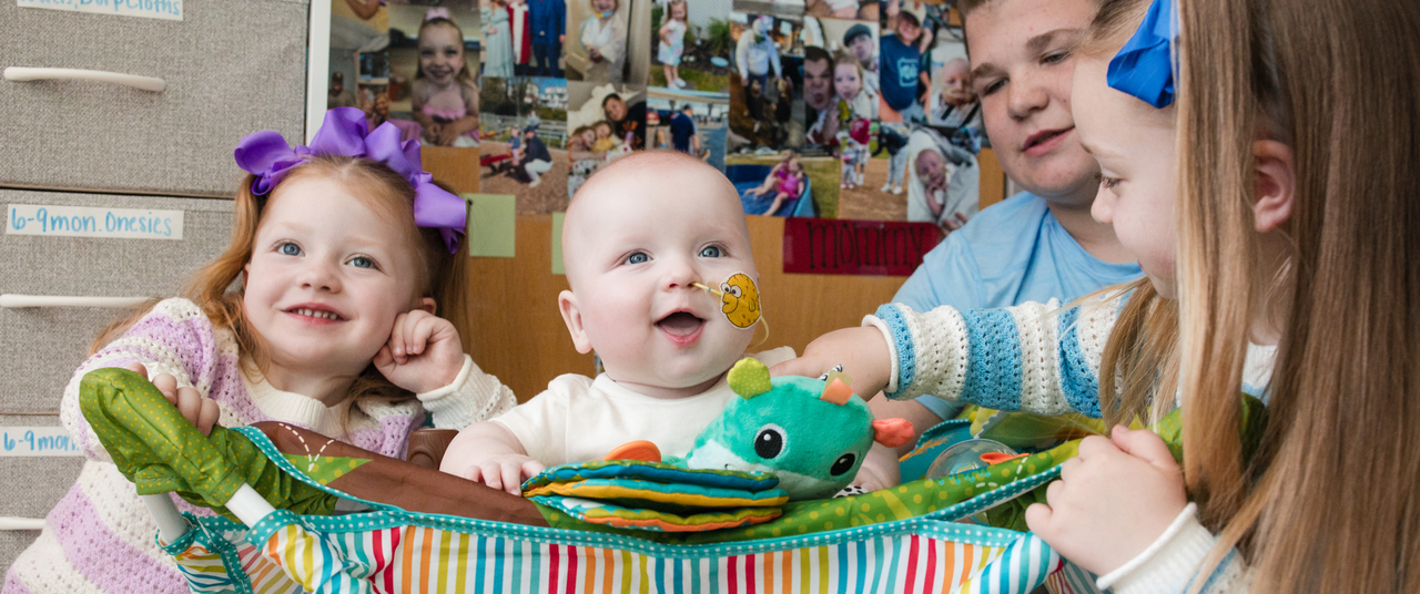 Baby KJ with his siblings