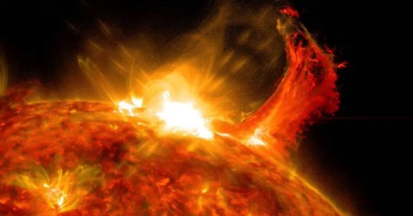 A solar flare simulation