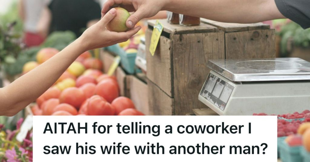 Worker handing fruit to a customer