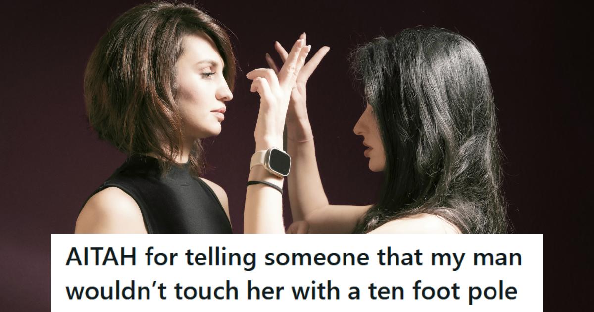 Woman telling off another woman for trying to steal her boyfriend