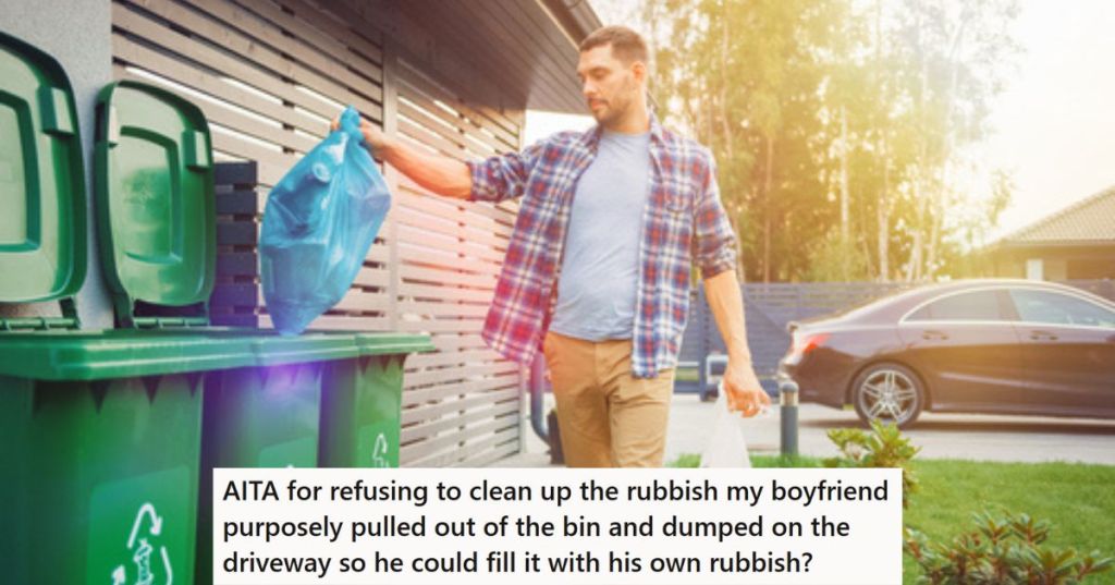 Man taking out the trash