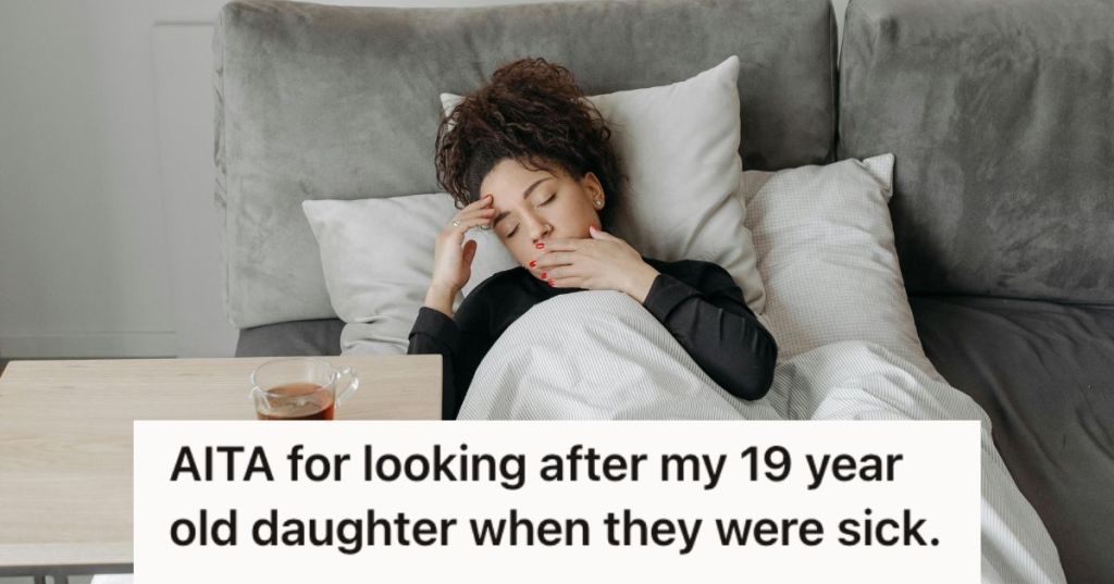 Sick teenager girl lying in bed