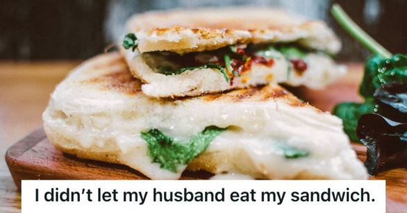 Sandwich with melted cheese and spinach as filling